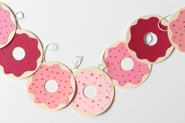Pink Frosted Donut Garland