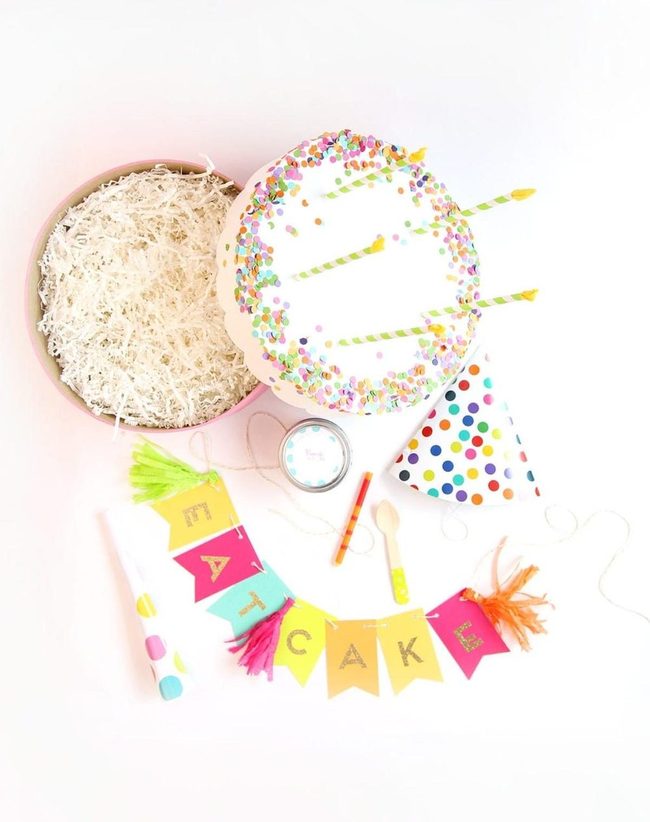 Frosted Cake Colorful Sprinkles Party