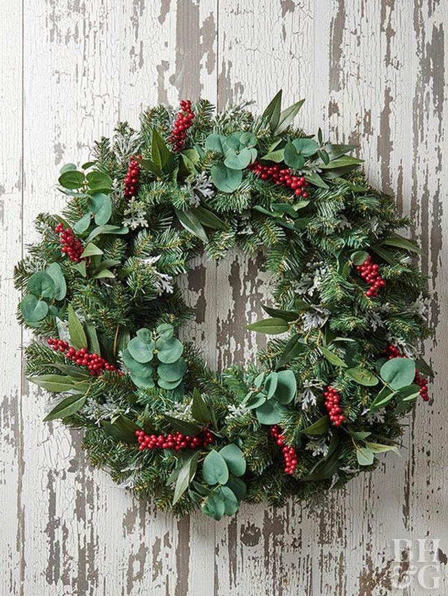 Red Berries Green Foliage Wreath