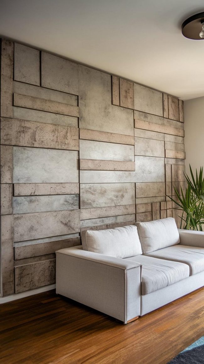 Reclaimed Pallet Timber Wall With Lights