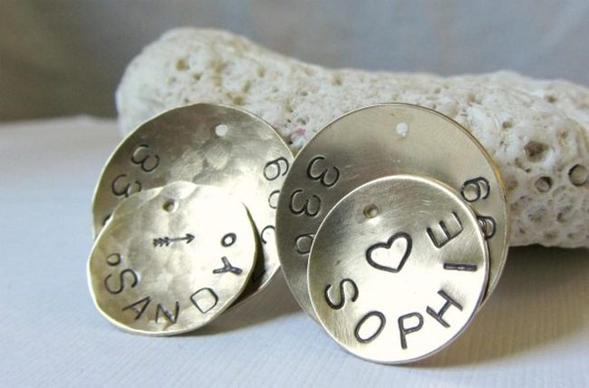 Hammered Metal Names And Hearts