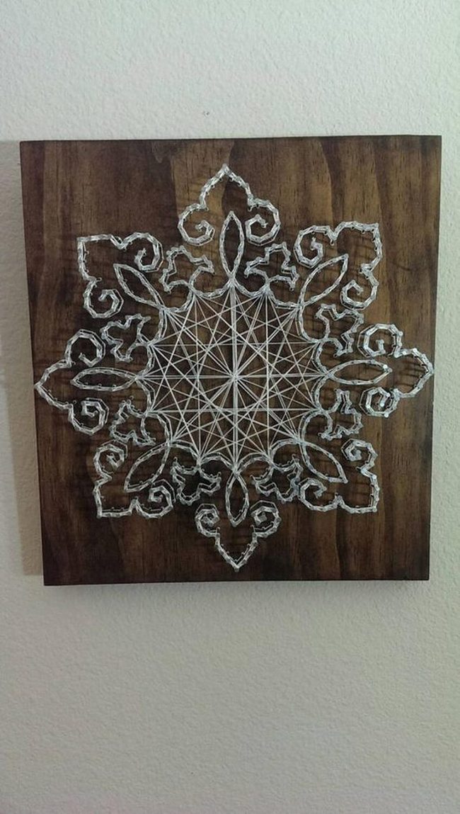 White Threads On Dark Wood
