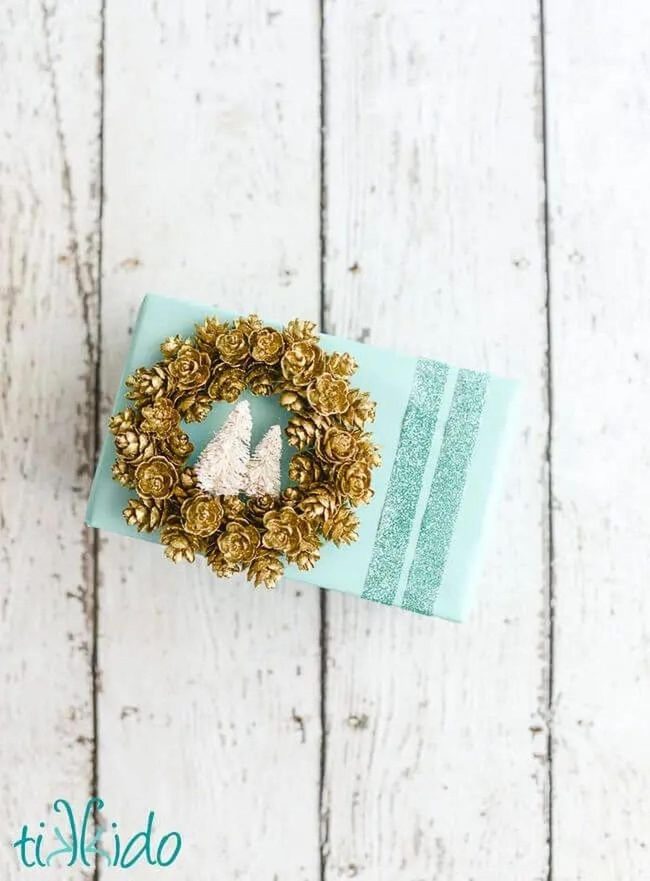 Painted Pinecone Gift Toppers