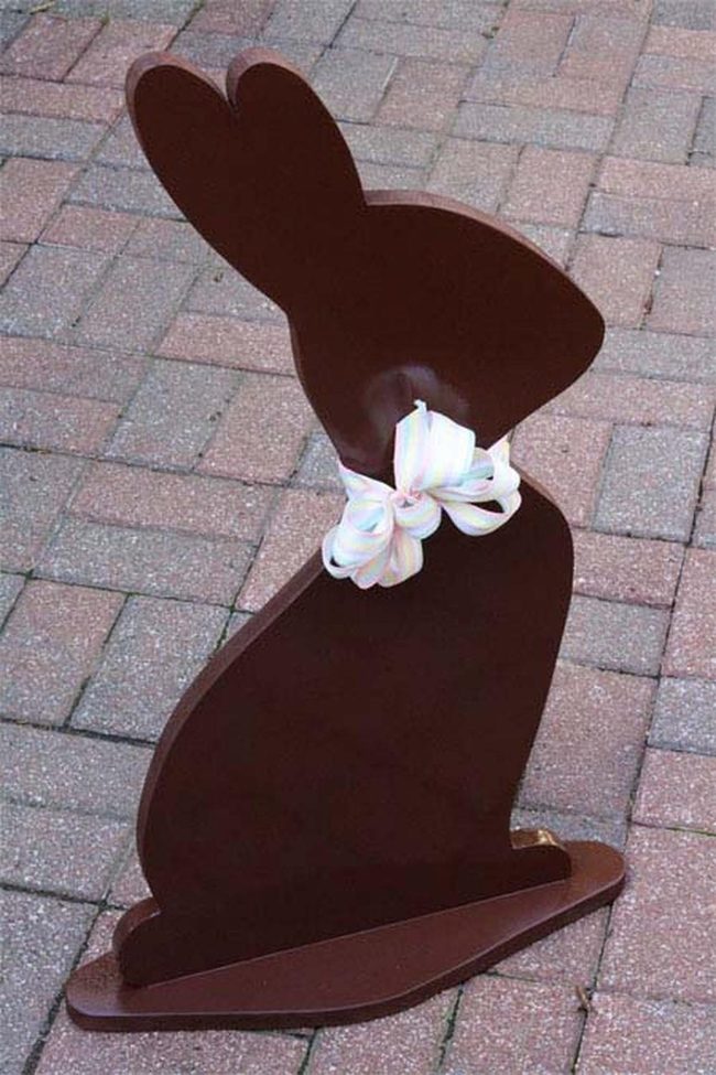 Wooden Chocolate Bunny Silhouettes