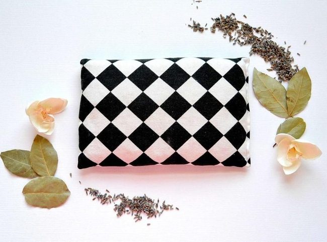 Black Diamond Geometry With Lavender Blooms