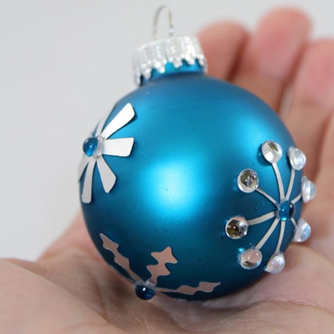 Shimmering Blue Glass Ornament