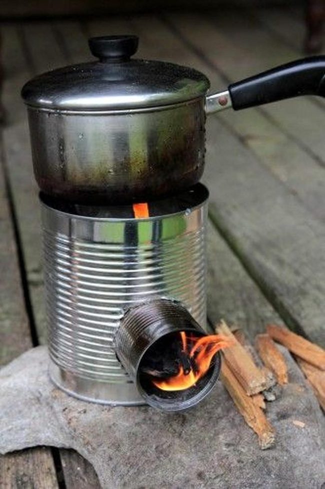 Shiny Tin Can Camping Stove