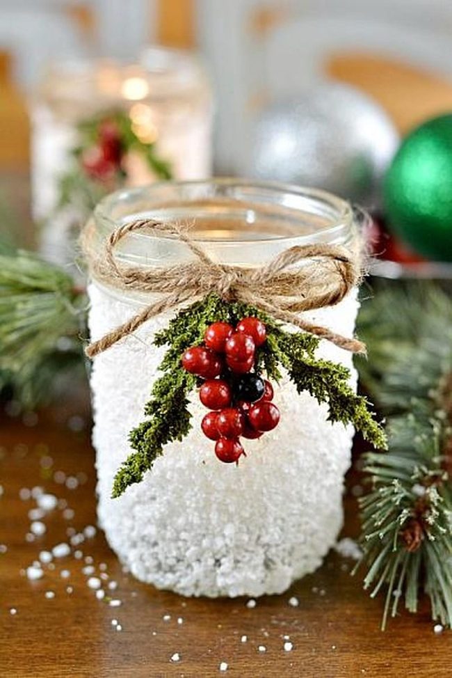 White Beads Snow Inside Glass
