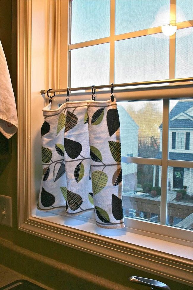 Dish Towels Double As Cafe Curtains