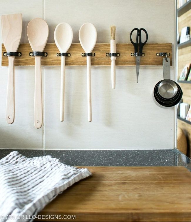 Warm Wood Kitchen Open Storage
