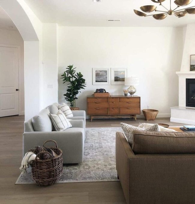 Wooden Sideboard Gallery Wall