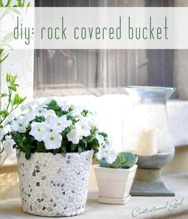 Stone-Wrapped Garden Containers
