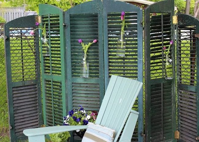 Weathered Window Shutters Garden Screens
