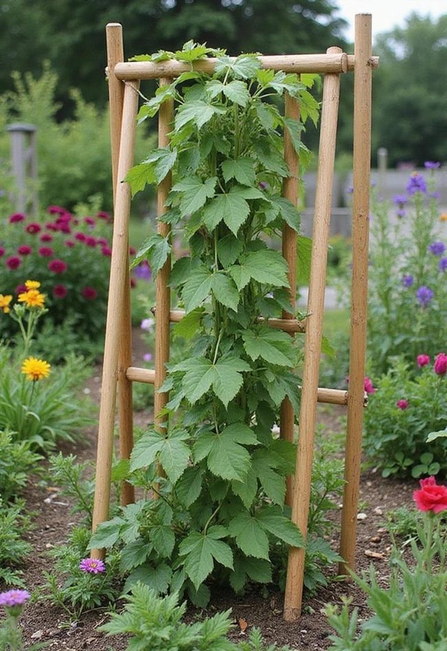 Wooden Dowel Terrace Trellis