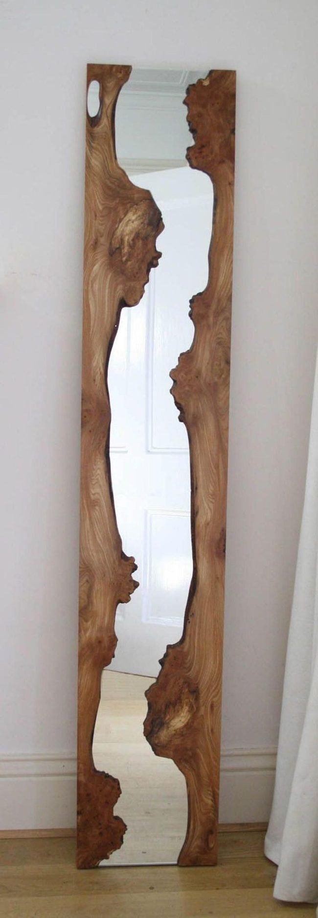Natural Wood Mirror Light Reflection