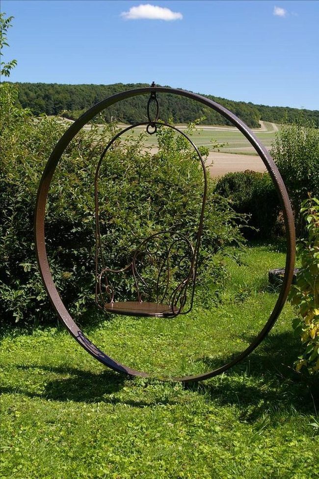 Brown Metal Hoop Swing