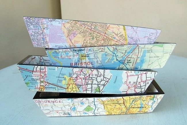 Stacked Map Boat Containers