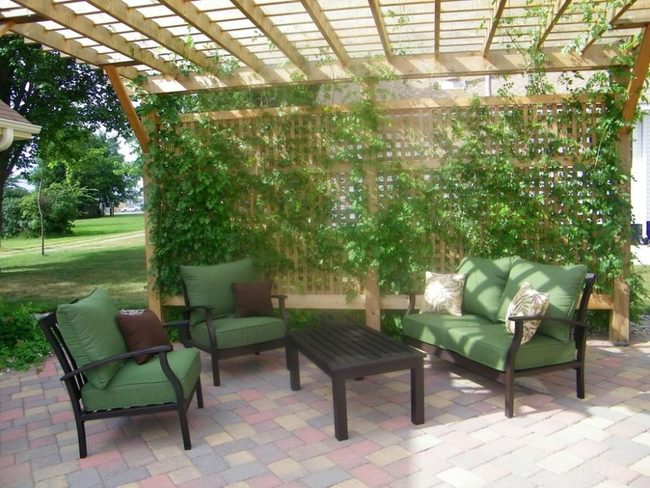 Wooden Trellis Shaded Retreat