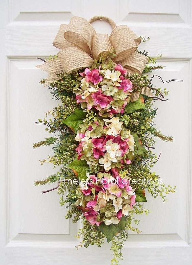 Oversized Blue Hydrangea Door Statement