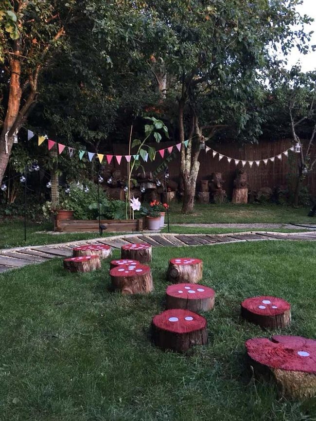 Numbered Log Hopscotch Game