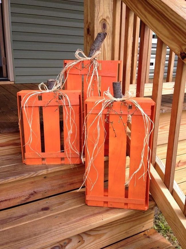 Stacked Orange Crates Pumpkins