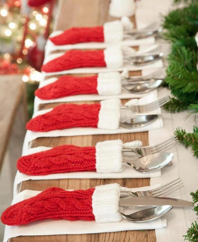 Colorful Stocking Silverware Holders