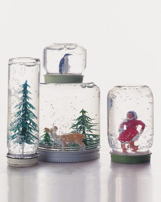 Glitter-Filled Glass Winter Scenes