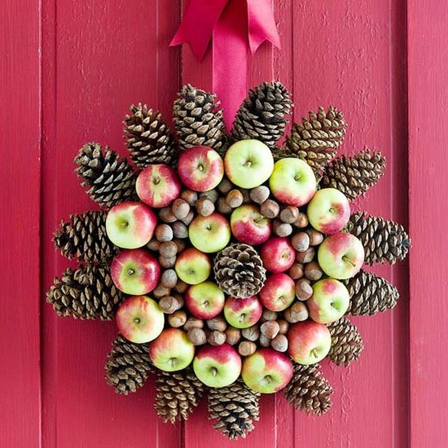 Pinecone And Apple Fall Wreath