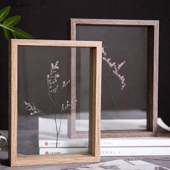 Pressed Flowers Behind Glass Frames
