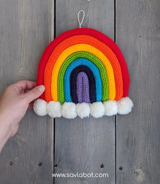 Rainbow Yarn Wall Clouds