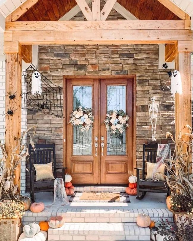 Orange Pumpkins, Smiling Ghosts, Brown Welcome