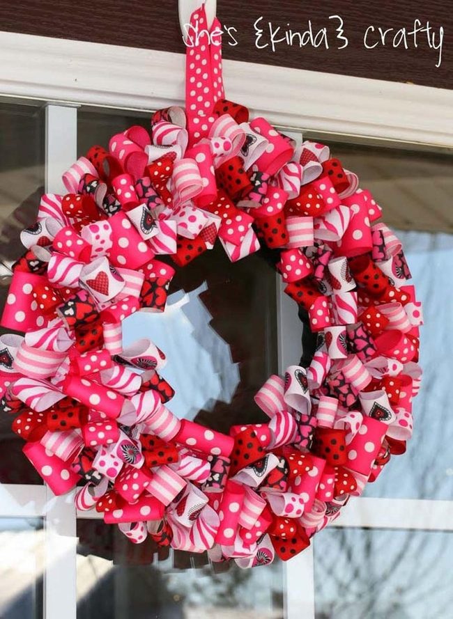 Pink Ribbon Valentine Wreath