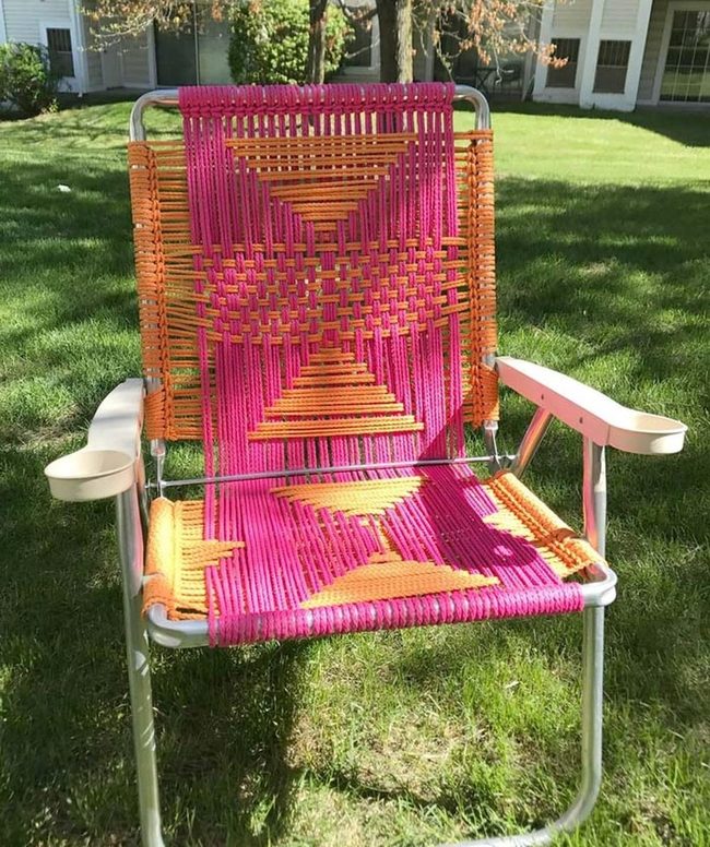 Woven Metal Chairs Revived