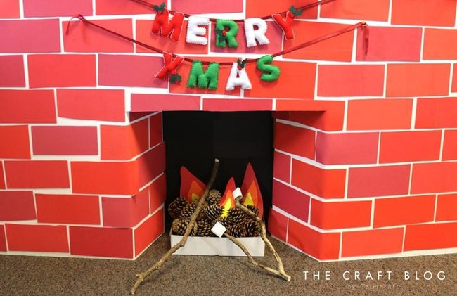 Red Paper Brick Fireplace