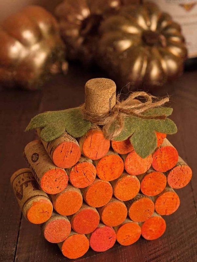 Orange Cork Pumpkin Cluster