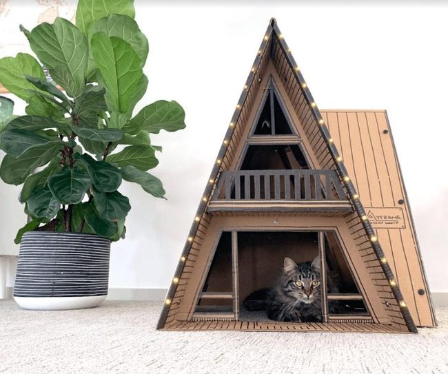 A-Frame Pet Cabin Wood