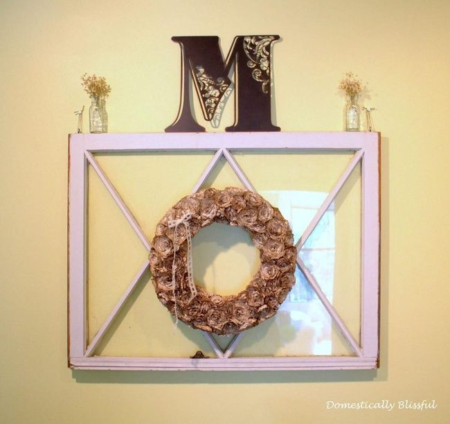 Coffee-Stained Book Page Wreath