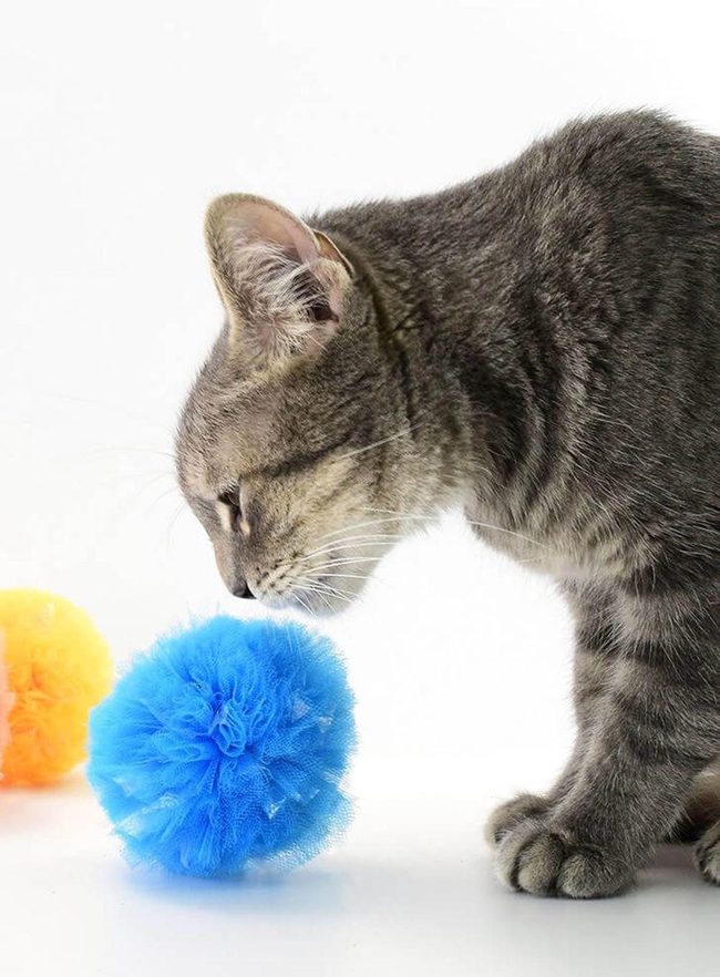Bouncy Yarn Pom-Poms For Cats