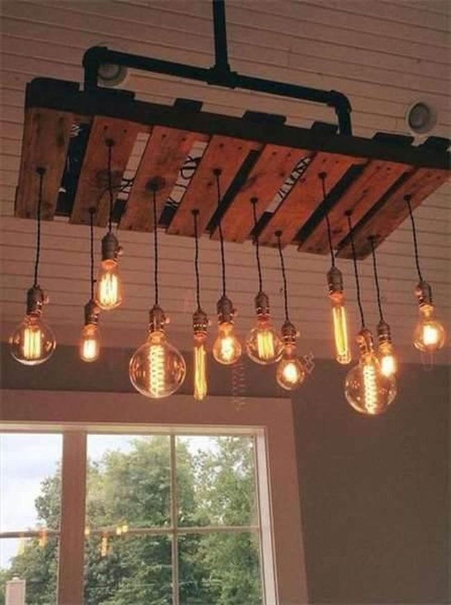 Reclaimed Wood Industrial Chandelier