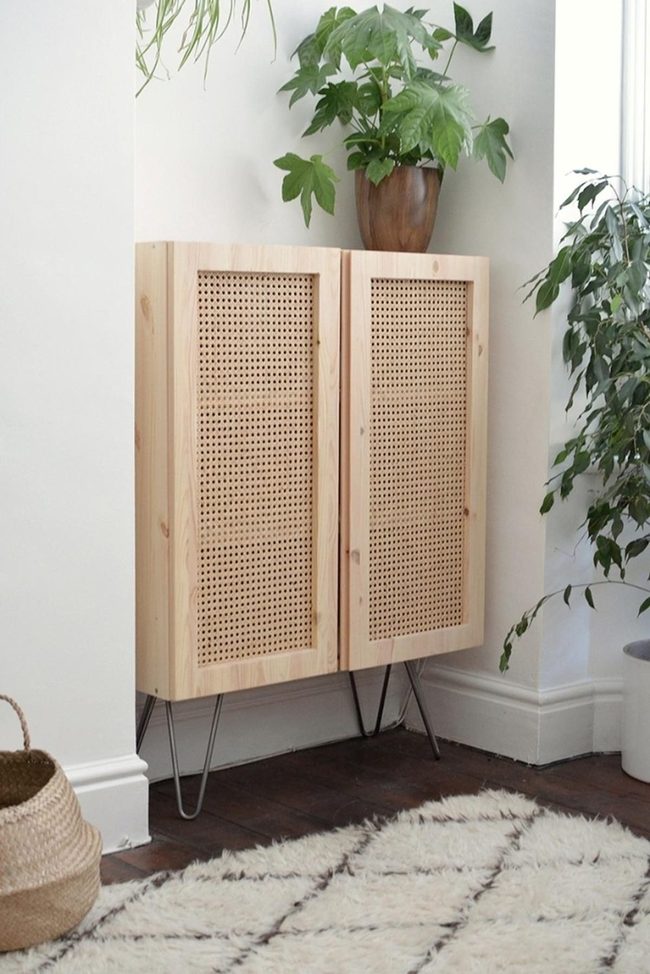 Woven Cabinet Among Living Greenery