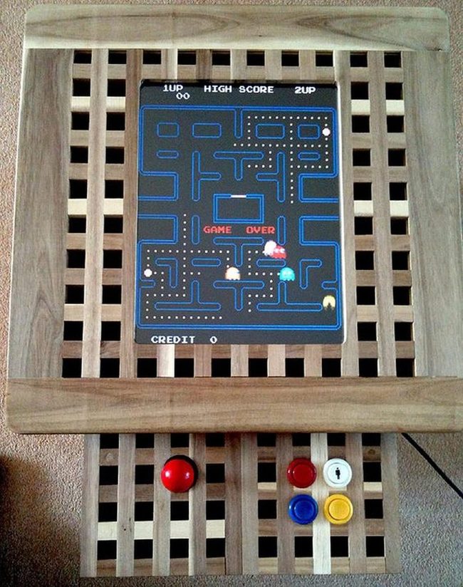Wooden Arcade Buttons Pop Bright