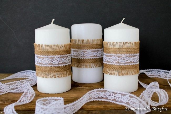 Burlap And Lace Candlelight