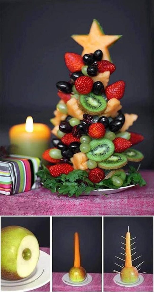 Fresh Fruit Christmas Tree Platter