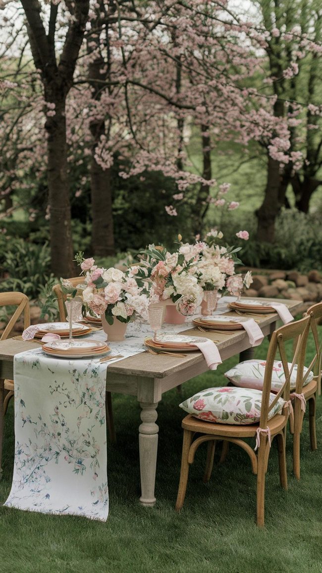 Pastel Blooms Outdoor Living Dining