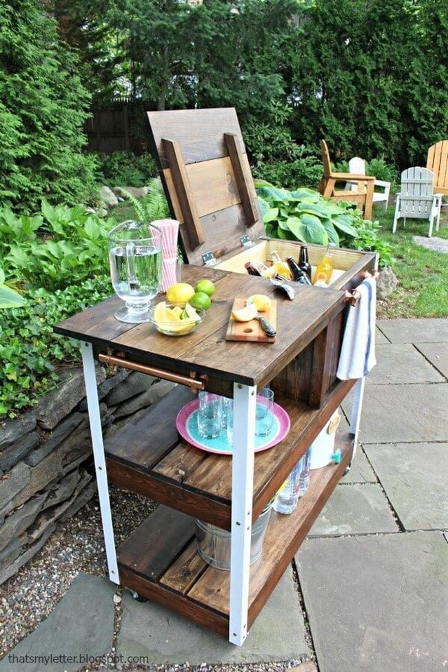 Handmade Outdoor Bar Cart