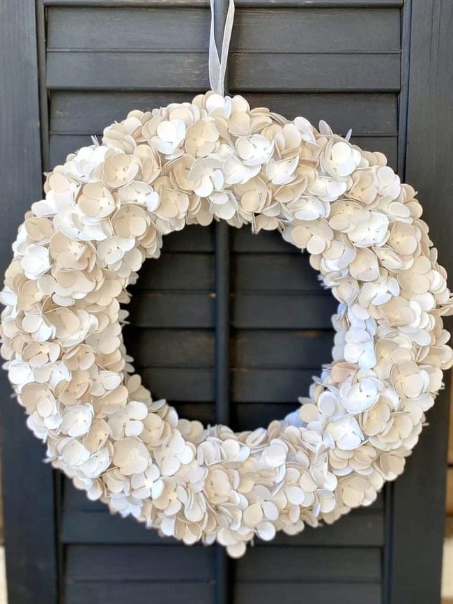 Layered Paper Blooms Wreath