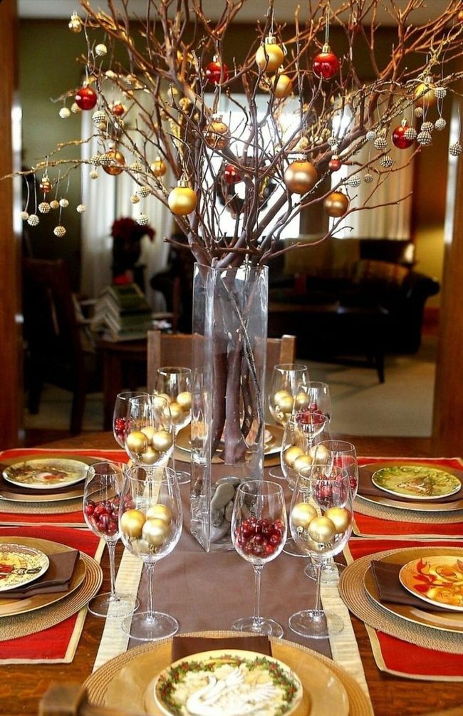 Golden Cranberry Branch Display