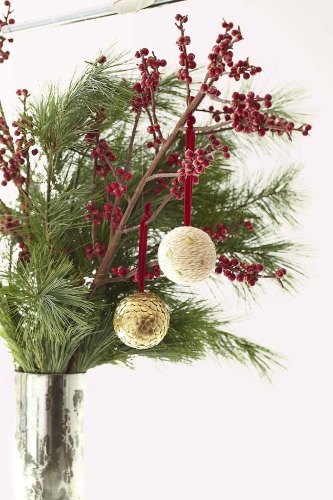 Red Ribbon Foam Ball Ornaments