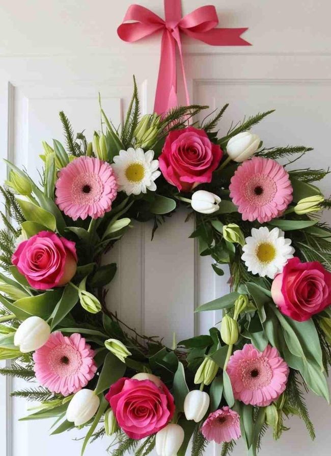 Living Roses Mother'S Day Wreath