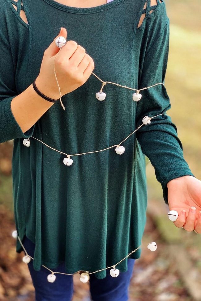 White Bells Green Top Blue Pants